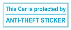 This car is protected by anti-theft sticker
