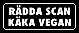 Skämtdekal Rädda scan käka vegan