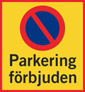 Varningsdekal parkering förbjuden