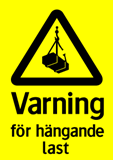 Varning för hängande last