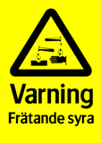 Varning Frätande syra