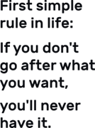 First simple rule in life