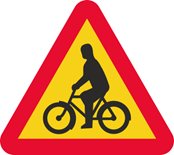A16 Varning för cyklande och mopedförare