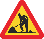 A20 Varning för vägarbete