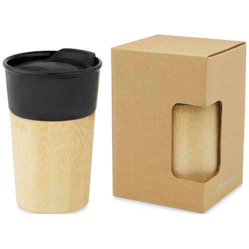 Pereira 320 ml porslinsmugg med bambuyttervägg