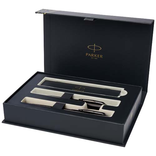 Parker IM set med akromatisk kulspetspenna och kulpenna med presentförpackning (svart/blått bläck)
