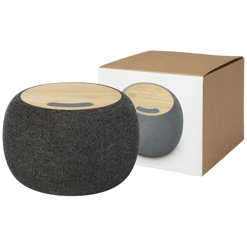 Ecofiber Bluetooth®-högtalare och trådlös laddningsplatta i bambu/RPET