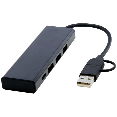 Rise USB 2.0-hubb av RCS-återvunnen aluminium