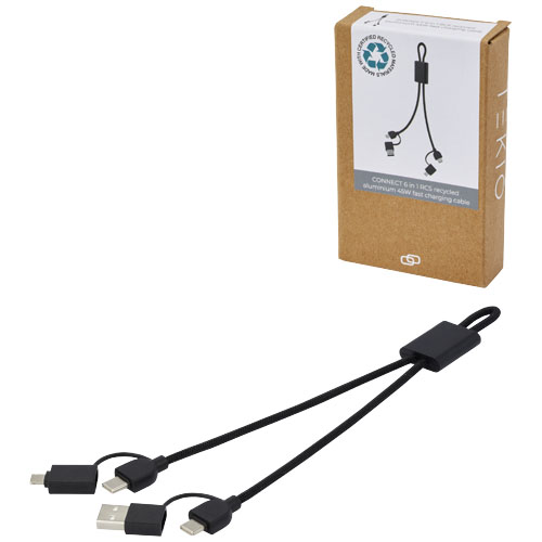 Connect 6-i-1 45 W snabbladdningskabel av RCS-återvunnen aluminium