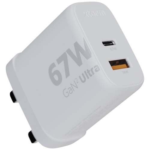Xtorm XEC067G GaN² Ultra 67 W väggladdare – kontakt för Storbritannien