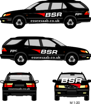 Saab95 Dekorsats för Återförsäljarbil.