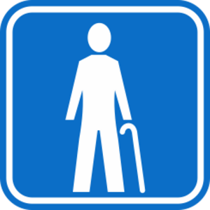 100x100mm blå/vit blå/vit Varningsdekal.