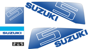 5hk Blått / ljusblått /svart Blått / ljusblått /svart Komplett innehållande: 2st Dekaler för Suzuki 5hk, 1st bakre dekal, 1st främre dekal och 1 dekal  för växel.