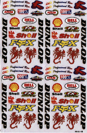 Dekalark 26x17cm. Blandade logotyper på dekalark. dekalerna är utstansade. Inte samma höga kvalité som på våra övriga dekaler.