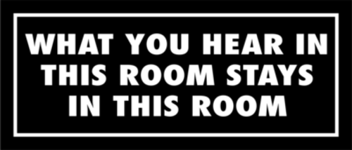Skämtdekal What you hear in this room stays in this room