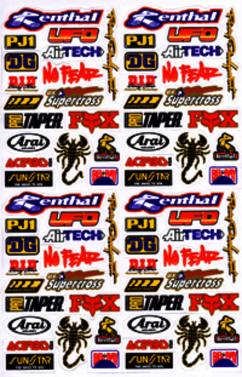 Dekalark 26x17cm. Blandade logotyper på dekalark. dekalerna är utstansade. Inte samma höga kvalité som på våra övriga dekaler.