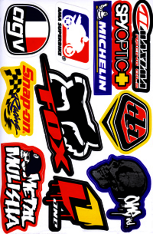 Dekalark 26x17cm. Blandade logotyper på dekalark. dekalerna är utstansade. Inte samma höga kvalité som på våra övriga dekaler.