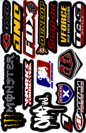 Dekalark 26x17cm. Blandade logotyper på dekalark. dekalerna är utstansade. Inte samma höga kvalité som på våra övriga dekaler.