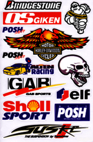 Dekalark 26x17cm. Blandade logotyper på dekalark. dekalerna är utstansade. Inte samma höga kvalité som på våra övriga dekaler.