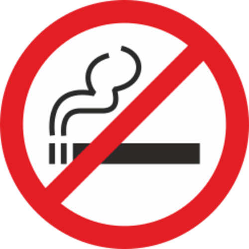 100x100mm vit/röd/svart Varningsdekal.