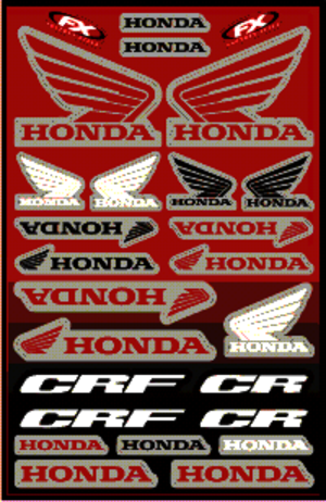 Dekalark 300x460mm. Logotyperna är stansade efter den vita tunna linjen.