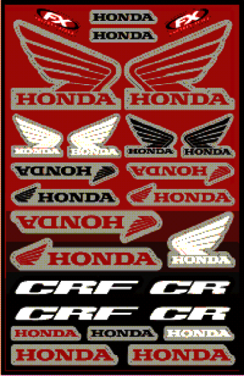 Dekalark 300x460mm. Logotyperna är stansade efter den vita tunna linjen.