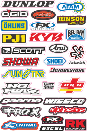 Dekalark 300x460mm. Logotyperna är stansade efter den vita tunna linjen.