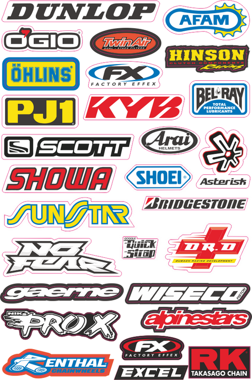 Dekalark 300x460mm. Logotyperna är stansade efter den vita tunna linjen.