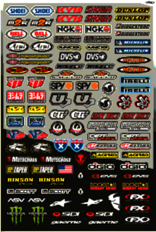 Dekalark 300x460mm. Logotyperna är stansade efter den vita tunna linjen.