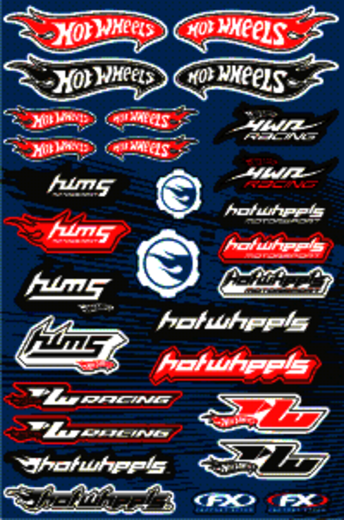 Dekalark 300x460mm. Logotyperna är stansade efter den vita tunna linjen.