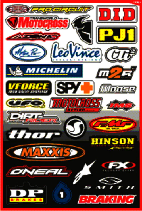 Dekalark 300x460mm. Logotyperna är stansade efter den vita tunna linjen.