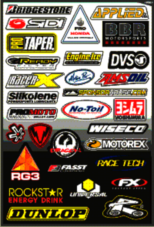 Dekalark 300x460mm. Logotyperna är stansade efter den vita tunna linjen.