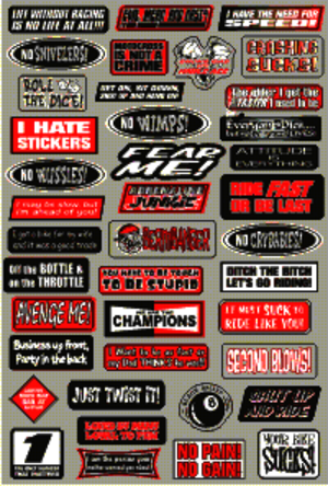 Dekalark 300x460mm. Logotyperna är stansade efter den vita tunna linjen.