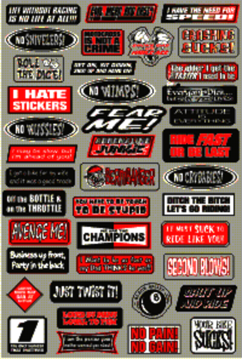 Dekalark 300x460mm. Logotyperna är stansade efter den vita tunna linjen.