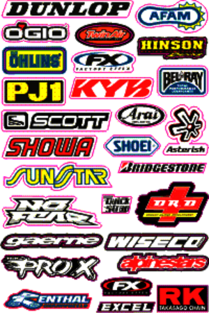 Dekalark 300x460mm. Logotyperna är stansade efter den vita tunna linjen.