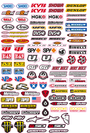 Dekalark 300x460mm. Logotyperna är stansade efter den vita tunna linjen.