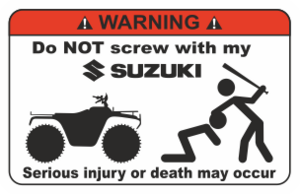 Svart/vit/orange. Varningsdekal. Storlek 115x80mm.