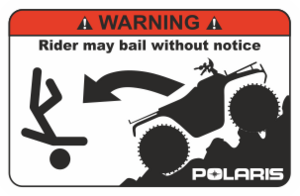 Svart/vit/orange. Varningsdekal. Storlek 115x80mm.