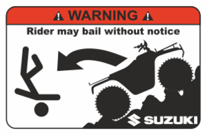 Svart/vit/orange. Varningsdekal. Storlek 115x80mm.