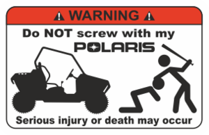 Svart/vit/orange Varningsdekal. Storlek 115x74mm.