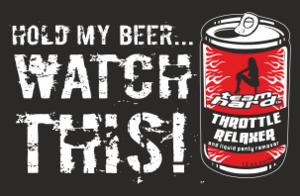 Svart/vit/orange Varningsdekal. Storlek 120x77mm.