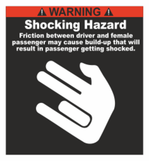 Svart/vit/orange Varningsdekal. Storlek 75x72mm.