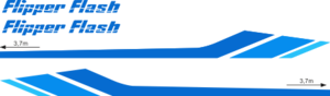 Flipper Flash Komplett innehållande: 2st flipper flash dekaler,  2st stripes till kabin.