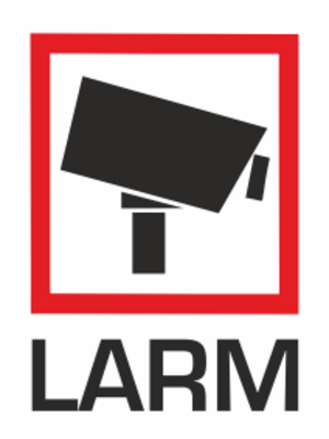 Varningsdekal Larm. 75x100mm.