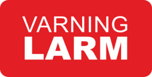 Varningsdekal VARNING LARM. 60mm bred