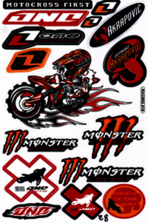 Dekalark 26x17cm. Blandade logotyper på dekalark. dekalerna är utstansade. Inte samma höga kvalité som på våra övriga dekaler.