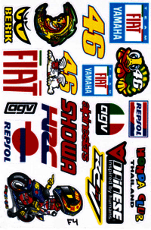 Dekalark 26x17cm. Blandade logotyper på dekalark. dekalerna är utstansade. Inte samma höga kvalité som på våra övriga dekaler.