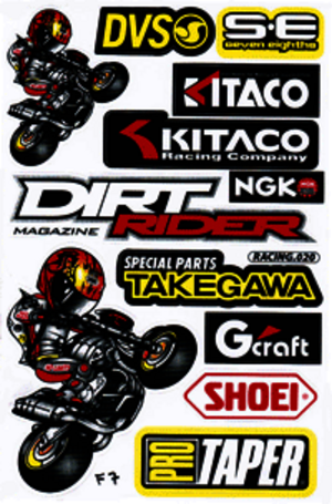 Dekalark 26x17cm. Blandade logotyper på dekalark. dekalerna är utstansade. Inte samma höga kvalité som på våra övriga dekaler.