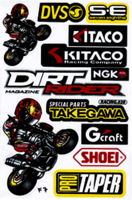 Dekalark 26x17cm. Blandade logotyper på dekalark. dekalerna är utstansade. Inte samma höga kvalité som på våra övriga dekaler.