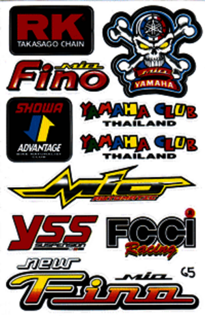 Dekalark 26x17cm. Blandade logotyper på dekalark. dekalerna är utstansade. Inte samma höga kvalité som på våra övriga dekaler.